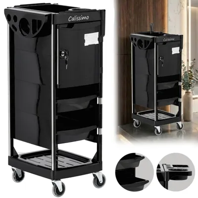 Immagine prodotto di Carrello assistente parrucchiere X10-C, tavolino su ruote con mobiletto a cassetti, per tintura e colorazione in salone di bellezza.