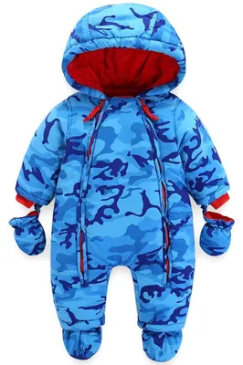 Produktbild von JiAmy Baby Winter Overall Mit Kapuze Schneeanzüge mit Handschuhen und Füßlinge M