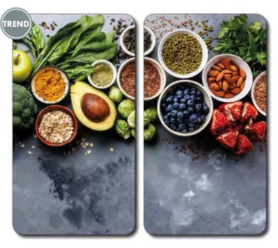 Image de Lot de 2 plaques de protection en verre "Healthy" - Gris - L 50 x l 28,5 cm