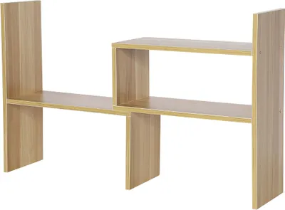 Produktbild von Bcherregal, Tischregal Bambus Schreibtisch Organizer, Verstellbarer Schreibtisch-Organizer, Bcher Halter fr Regal fr Bro, Kche und Badezimmer