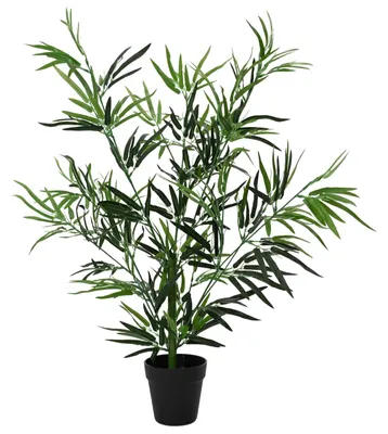 Zdjęcie produktu dla vidaXL Sztuczne drzewo bambusowe, zielone, 90 x 14 x 80 cm, tkanina i bambus
