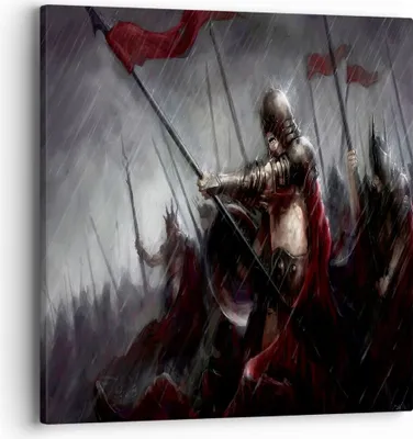 Produktbild von Bild auf Leinwand - Leinwandbild - ritter kampf feld - 40x40cm - Wand Bild - Wanddeko - Wandbilder - Leinwanddruck - Bilder - Kunstdruck - Wanddekoration - Leinwand bilder - Wandkunst - AC40x40-3602