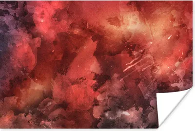 Produktbild von MuchoWow® Poster Aquarell - Abstrakt - Rot 180x120 cm - Fotoplakat