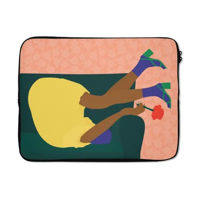 Produktbild von MuchoWow® Laptop Hülle 15 Zoll Frau - Blumen - Retro Laptoptasche - Laptoptasche - Sleeve - Rundum-Schutz