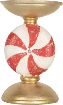 Image de Clayre & Eef Décoration de Noël avec éclairage LED Ø 10x16 cm Couleur or Plastique Noël