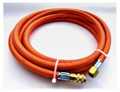 Produktbild von Propan Butan Gasschlauch 100 cm (1 m) | 10 bar | Ø6,3 mm | DN5 1/4" Zoll LKS Anschluss mit Schnellkupplung | bis -30°C | Propangasschlauch für Camping und Gasgrillgeräte