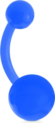 Produktbild von viva-adorno 1 Stück Bauchnabel Piercing Banane Acryl Kunststoff Kugeln verschiedene Farben Z318, blau