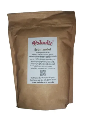 Produktbild von Paleolit Erdmandeln ganz geschält getrocknet 500g natur Tigernuss Erdmandel vegan glutenfrei