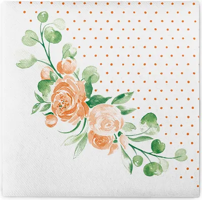 Produktbild von Airlaid Serviette Margit in Aprikot, 40 x 40 cm, 50 Stück - Mank - Floral