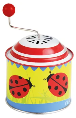 Produktbild von Lena 52762 Musikdrehdose Glückskäfer, Blechdrehdose 10,5 x 7,5 cm, für Kinder ab 18 Monaten