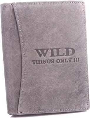 Zdjęcie produktu dla WILD Duży Portfel Męski Skórzany Klasyczny Pionowy Szary
