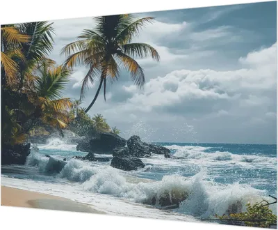 Produktbild von Wandtapete - Dekorative Tapete für Wohnzimmer - Tapetenfolie für Wanddekoration - 208x146 cm - Exotischer Strand