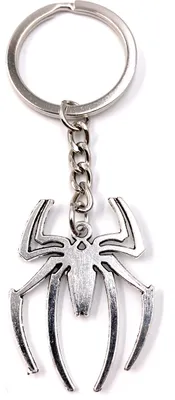 Produktbild von Onwomania Schlüsselanhänger Keychain Silber Metall Anhänger Spinne Spider Lange Beine