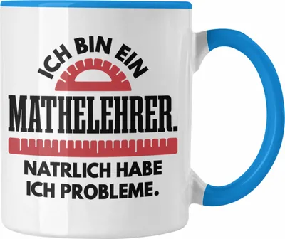 Produktbild von Trendation - Mathelehrer Tasse Mathematiker Tassen mit Spruch Lustig Kaffeetasse Geschenk Mathe Lehrer Sprüche (Blau)