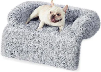 Immagine prodotto di Cuscino in peluche per cani di taglia piccola e media - 80 x 75 x 16 cm - grigio sfumato