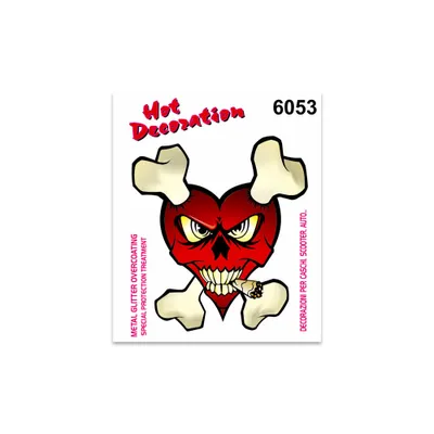 Image de Autocollant Cœur avec os 10 x 12 cm