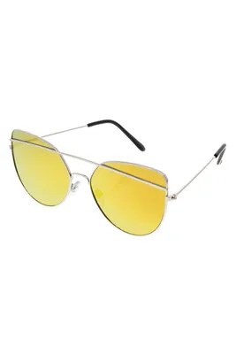 Produktbild von OEM Sonnenbrillen für Damen Pilotenbrille Riese silberumrandetes blaues Glas