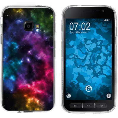 Produktbild von PhoneNatic Case kompatibel mit Samsung Galaxy Xcover 4 / 4s Silikon-Hülle Space Nebula M8