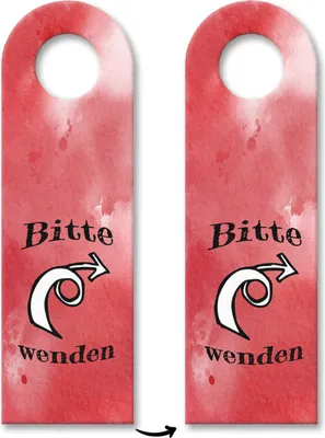 Produktbild von Türhänger Bitte wenden Scherzartikel in Rot