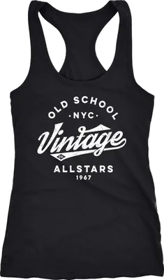 Produktbild von Damen Tank-Top College Style Retro Schriftzug Oldschool Vintage Allstars Racerback Neverless® schwarz XL