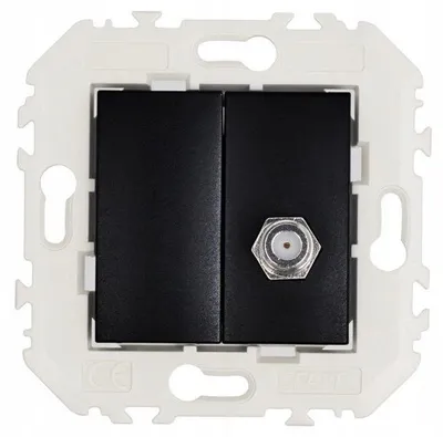 Produktbild von EFAPEL QUADRO45 RTV-Steckdose Antennenanschluss schwarz