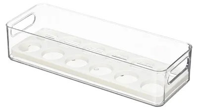 Eierhalter für Kühlschrank, 31,5×11,5×6,8 cm, 12 Eier, PP, weiß