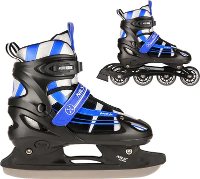 Produktbild von Schlittschuhe Verstellbar 39-42 NH18366A 2-IN-1 BLAU . MIT DER AUSTAUSCHBAREN Inline -KUFE