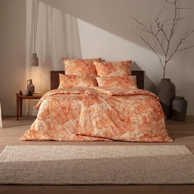 Produktbild von Estella Mako-Satin Bettwäsche Rhea orange 135x200 cm + 80x80 cm + 40x80 cm