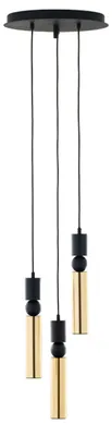 Immagine prodotto di Lampada a sospensione ALAS nero-oro 3xGU10x10W in metallo, dimensioni: 136x30x30 cm, IP20, Jupiter