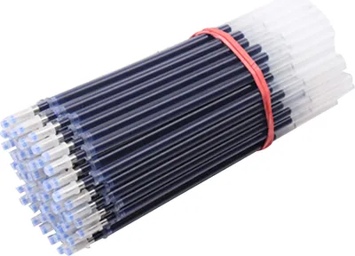 Produktbild von 100pcs 0,5 mm schwarz blau rotes Gel stift nachfüllte Schreibbüro Briefpapier-Blau
