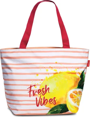 Produktbild von Strandtasche Lachs Badetasche Shopper Schultertasche Reißverschluss Beach Bag