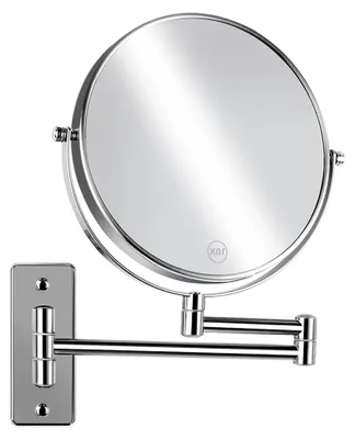 Produktbild von Wand-Kosmetikspiegel, 8” Rasierspiegel mit 10-facher Vergrößerung, 1X/10X, 360° schwenkbar und ausziehbar, verchromt