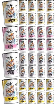 Produktbild von TufTuf | Katzenfutter Geschmacksmix - Katzenfutter nass Set 36x400g Dose - Katzennahrung nass fur Katze
