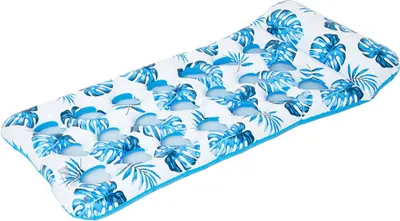 Obrázek produktu pro Nafukovací matrace 165x80 cm s opěrkou hlavy – nafukovací vodní houpací síť do bazénu & voda modrá