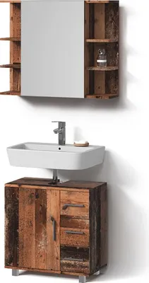 Immagine prodotto di Set di mobili da bagno Livinity Eisak Rovere rustico 2 parti, Model 52811