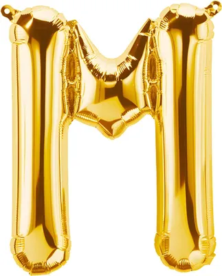 Obrázok produktu pre Fóliový balón písmeno M, zlatý, cca 80 cm, na plnenie vzduchom