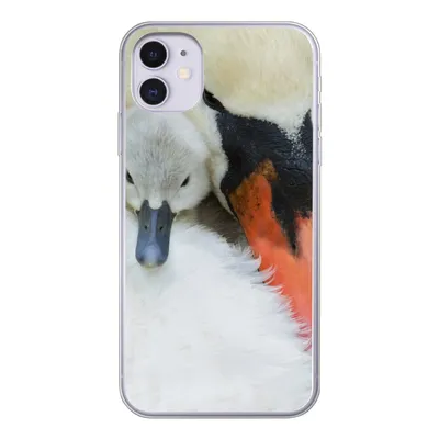 Produktbild von MuchoWow® Handyhülle Schutzhülle Hülle für iPhone 11 Schwan - Küken - Makro Silikon Softcase Handy Hülle - Handytasche