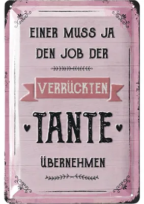Produktbild von Blechschild - BESTE TANTE - Schwester Geschenk - du wirst Tante - Geschenk für Schwester - Geschwister Geschenke Tanten - Metallschilder