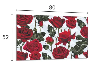 Imagen del producto de Protector de vitrocerámica para cocina, modelo Roses, 80x52 cm