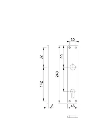 Zdjęcie produktu dla HOPPE Para długich płytek 202H F1/naturalny kolor F1 PZ 92mm - 6715643