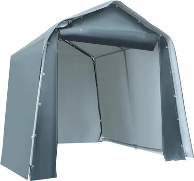 Immagine prodotto di Tenda da esterno - Ripostiglio per attrezzi - Impermeabile 2000 mm H2O - Telaio in acciaio + telo in PE - 2,4×2,4×2,4 m - Per biciclette e attrezzi - Portatile - Grigio
