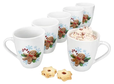 Zdjęcie produktu dla 6x Candyman kubki do kawy 320ml kubki porcelanowe 6 osób grzane wino herbata Eggnog