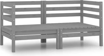 Produktbild von vidaXL 2-Sitzer-Gartensofa Grau Kiefer Massivholz