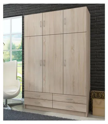Produktbild von Kleiderschrank Drehtürenschrank Wäscheschrank Schrank Schlafzimmer Sonoma Eiche
