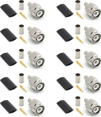Obrázok produktu pre Konektor TNC LMR240 LMR-240 RG59U RG8X RG-8X Konektor koaxiálneho RF kábla poniklovaný s pozláteným kolíkom (balenie 10 ks)