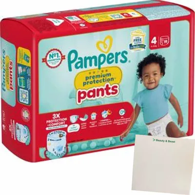 Produktbild von Pampers Premium Protection Pants Gr.4 (19er Packung) + usy Block