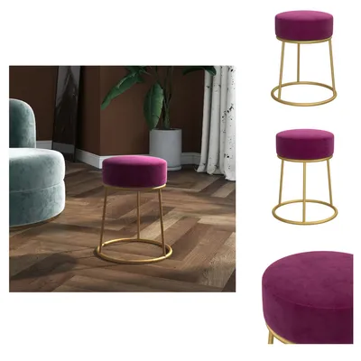 Immagine prodotto di vidaXL Sgabello rotondo in velluto viola - Sedie e sgabelli pieghevoli