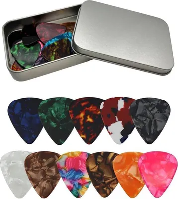 Produktbild von 24 Plektren Plektrum Set 0.46MM 0.71MM 0.96MM Zelluloid Akustik E-Gitarre Ukulele Bass