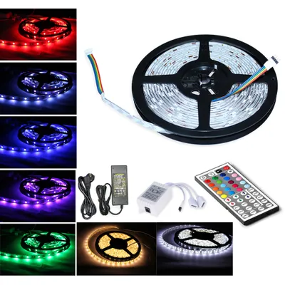 Immagine prodotto di Set di strisce LED VINGO 5M, striscia LED RGB 5050 SMD, striscia LED 30 LED, striscia LED impermeabile (IP65), con telecomando a 44 pulsanti