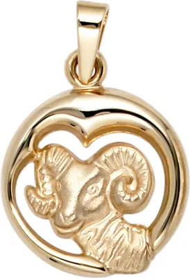Produktbild von Anhänger Sternzeichen Widder 375 Gold Gelbgold teilmattiert Horoskop
